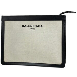 Balenciaga logo clutch bag Shoulder canvas black